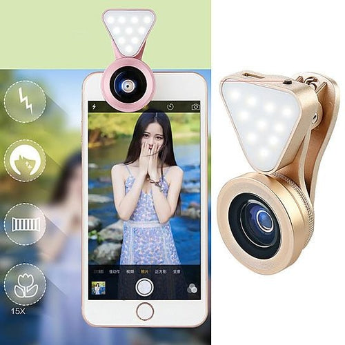 "Lente Aura Selfie 3-en-1: Iluminación y Estilo"